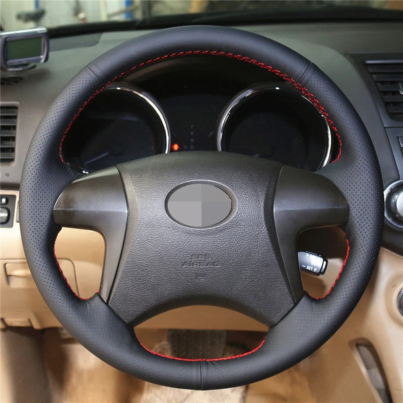 Coprisedile per volante nero cucito per Toyota Highlander Camry 2007-2011