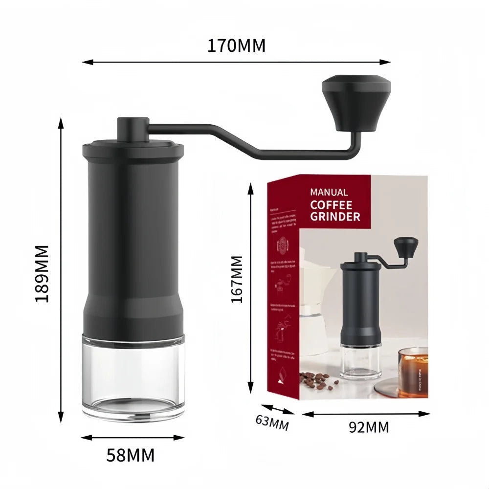 WUWANLI Manual Coffee Grinder &ndash; Adjustable Thickness for Even Grinding Black