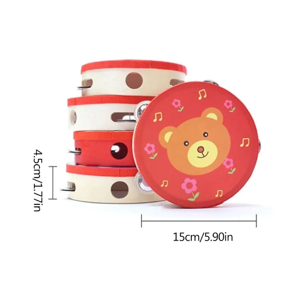 6 Inches Children Hand Drum - Cartoon Pattern Learning Toy