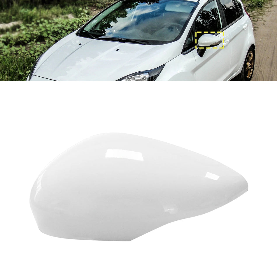 Pokrywa lusterka bocznego lewego w kolorze Frozen White do Forda Fiesty MK7 z lat 2008-2017