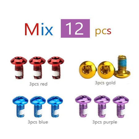 Bike Disc Brake Rotor Bolts &ndash; Durable Steel T25 M5x9 Secure Fit Mix 12pcs