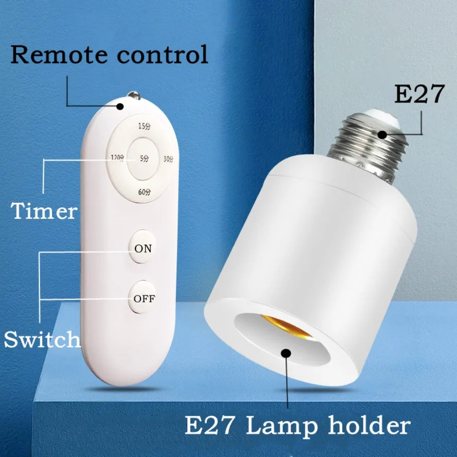 E27 60W Wireless Remote Control Smart Timer Switch &ndash; Effortless Lighting Control