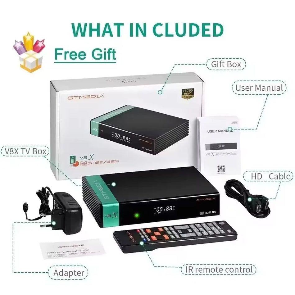 GTMedia V9 PRIME Full HD satelitní přijímač DVB-S2 s USB WiFi upgradem