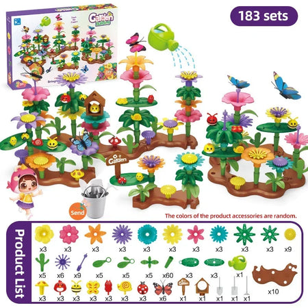 Flower Garden Building Set &ndash; Educational Flower Stacking 183 pieces