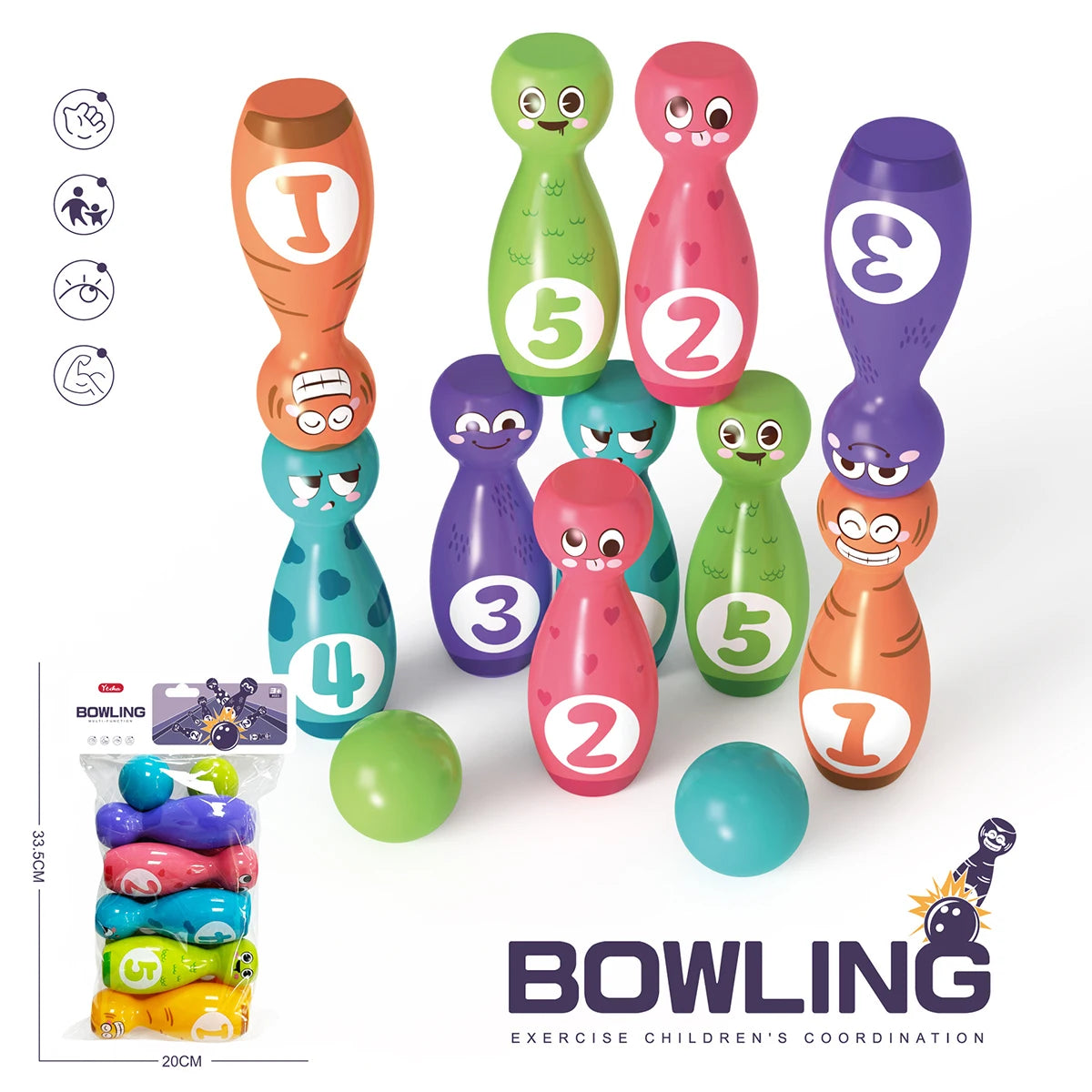 Educational Baby Bowling Set for Toddlers - Fun Indoor &amp; Outdoor Sports Activity Toy for Children, Perfect Gift for Ages 3+