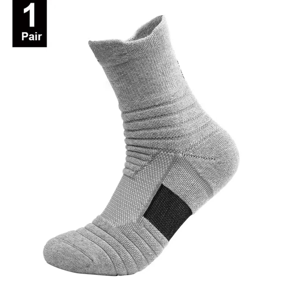 Men's Anti-slip Sports Socks 1pair-Long-grey / EU39-45