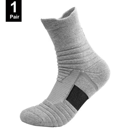 Men's Anti-slip Sports Socks 1pair-Long-grey / EU39-45