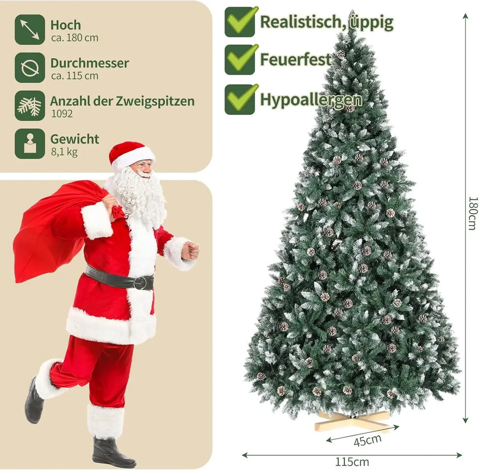 Рождественская елка с шишками и снегом высотой от 5 до 9 футов