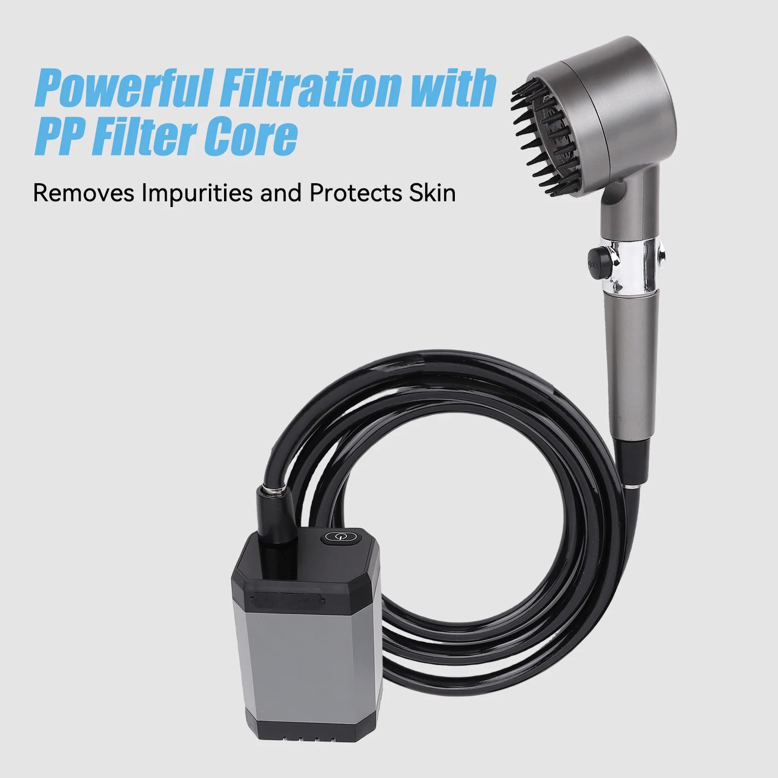 6000mAh Outdoor Shower &ndash; USB Rechargeable with Display