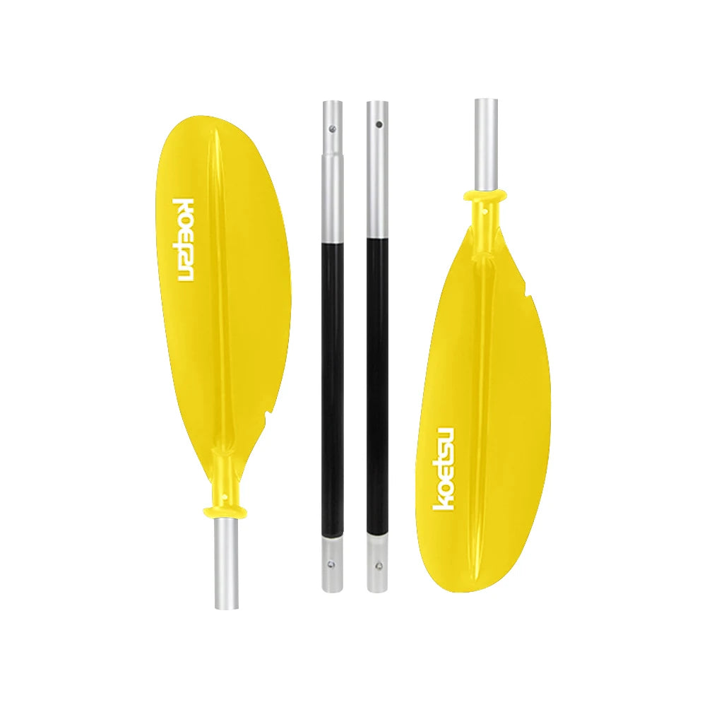 Adjustable Aluminium Kayak Paddle, 4-Piece, Efficient Blade Design Yellow