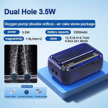 4800mAh Aquarium Oxygen Pump USB Charger &ndash; Ultra Portable 3.5W gas cake stone