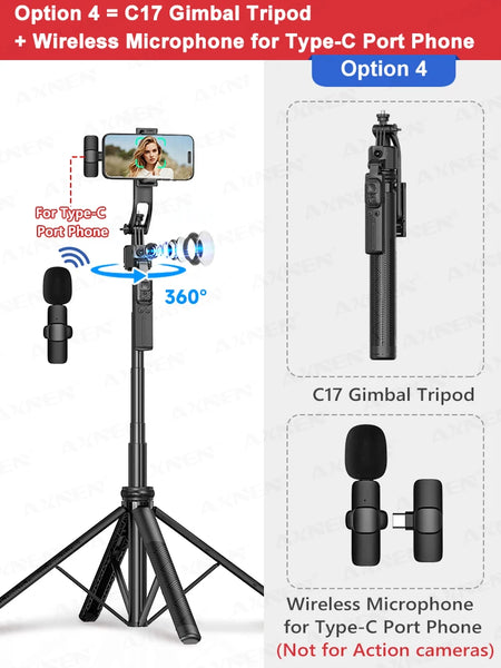 C17 AI Smart Gimbal Tripod &ndash; 360 Degree Auto Face Tracking Option 4 / CHINA