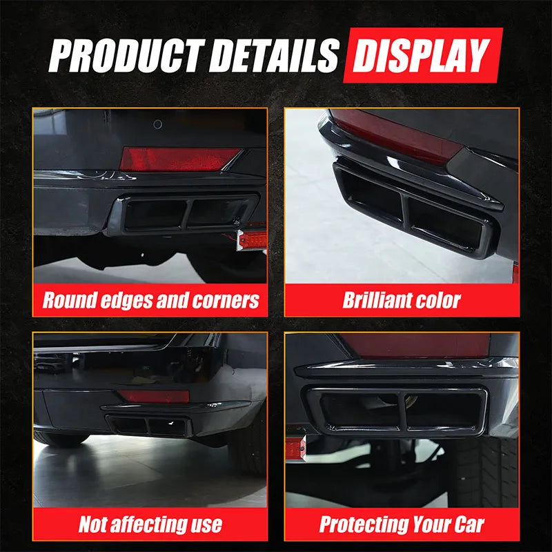 2ks Černé Nerezové Ocelové Kryty Výfukových Trubek Escalade