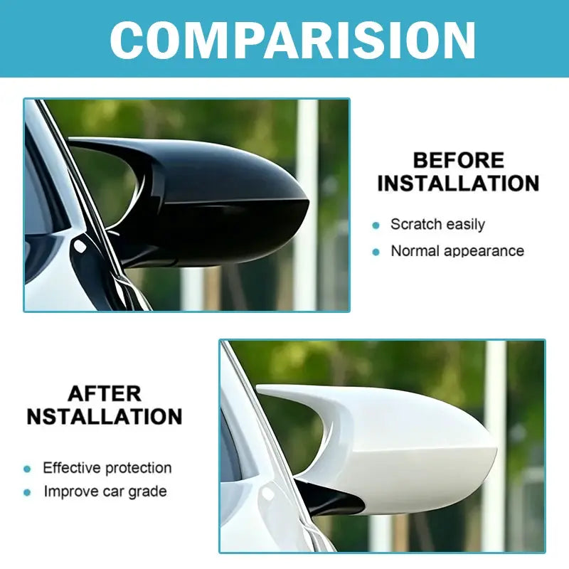 White Side Wing Mirror Caps for BMW 3 Series E90 E91 E92 PRE-LCI by InterCyprus Trading Ltd
