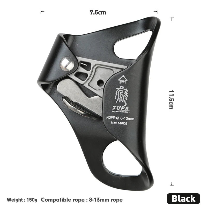 Chest Ascender &ndash; Lightweight Aluminum Body For Climbing Black