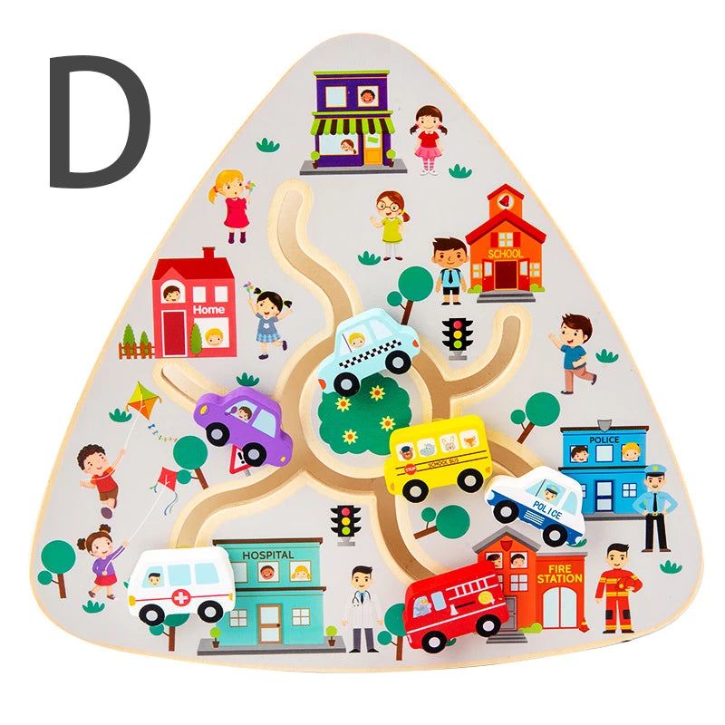 Brozebra Montessori Maze Boards &ndash; Educational Wooden Puzzle D