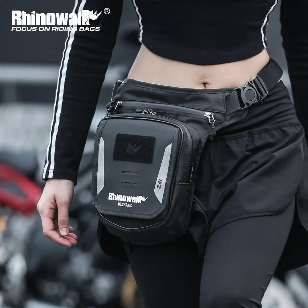 Rhinowalk Magnetic Motorcycle Tank Bag 2.4L Drop-Waist Leg Bag with Multi-Compartment & Hidden Buckle by InterCyprus Trading Ltd