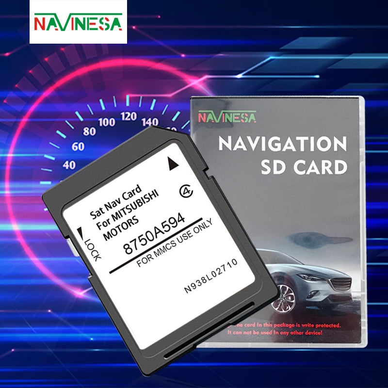 8750A594 Navigation SD GPS Card Europe UK Map &ndash; Free Ship 16GB-Mitsubishi A594