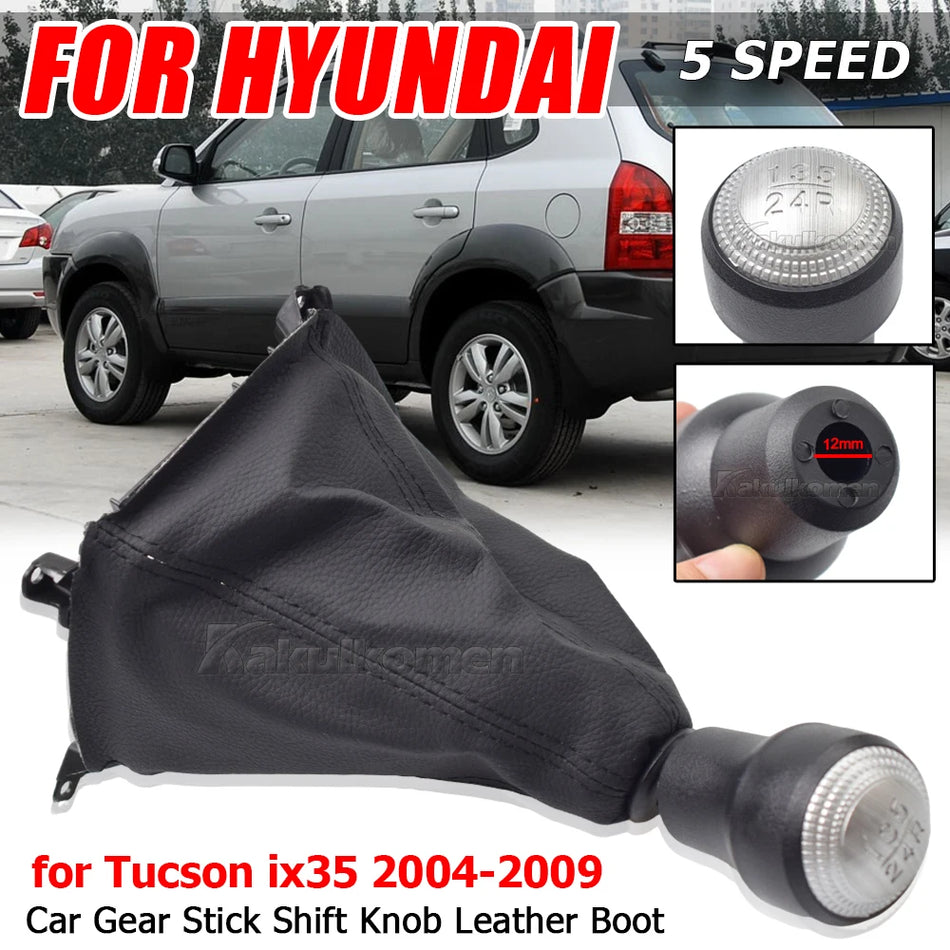 Maner schimbator de viteze cu cotiță din piele pentru Hyundai Tucson 2004-2009