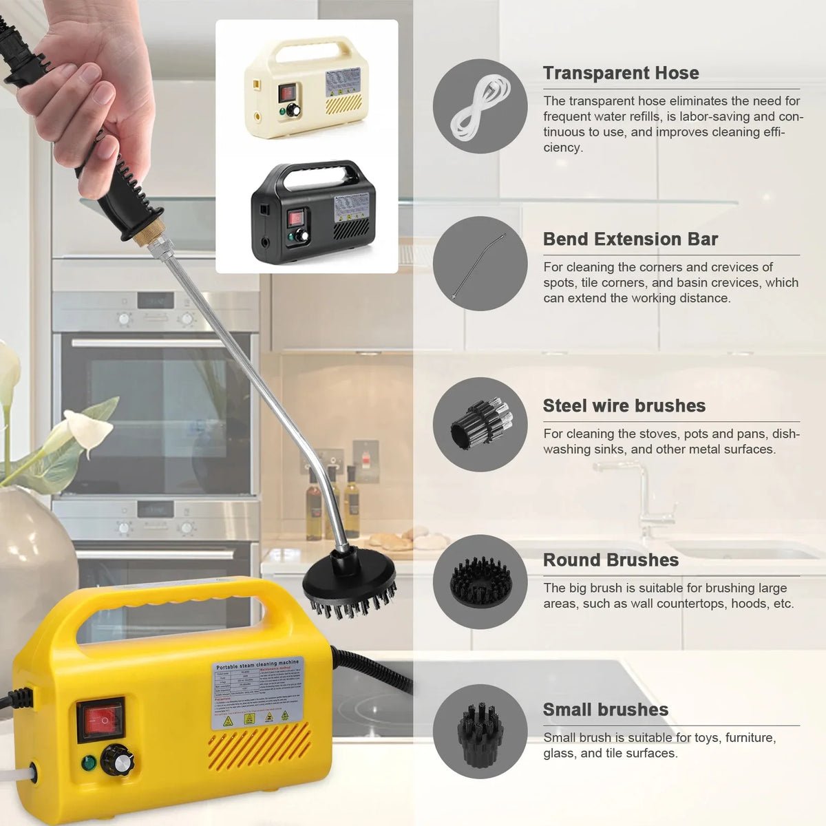 220V EU Plug 2600W Handheld Steam Cleaner | Efficient Home Cleaning