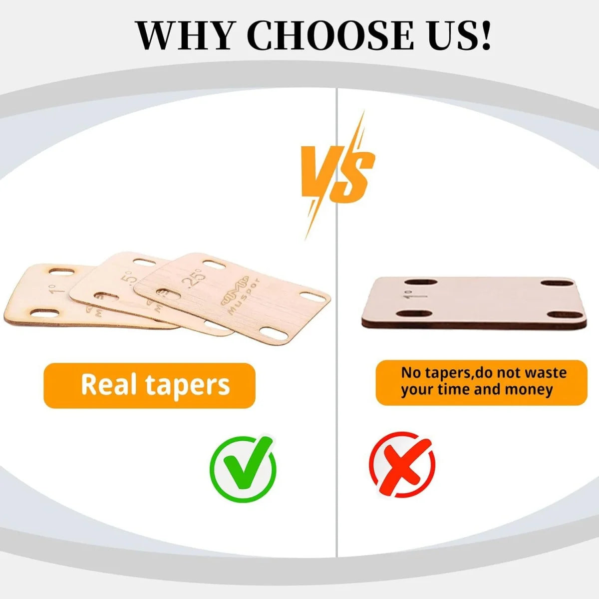 Miwayer Guitar Neck Shims Set &ndash; Solid Maple 0.25 0.5 1 Deg