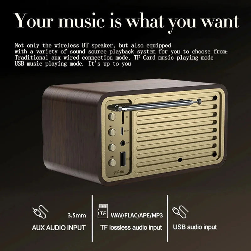 Nostalgic Bluetooth Speaker - Retro Classic Wooden Design