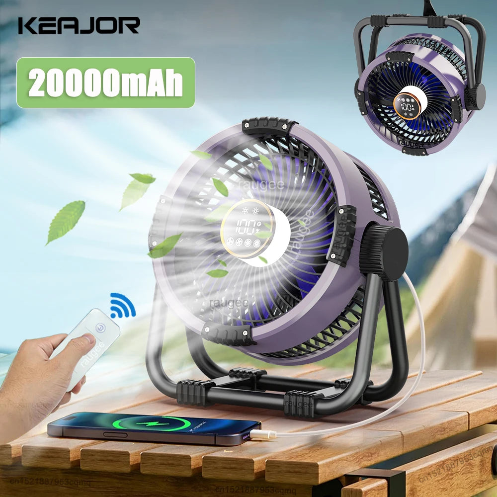 Camping Fan 20000mAh &ndash; Portable Wireless LED Air Circulator
