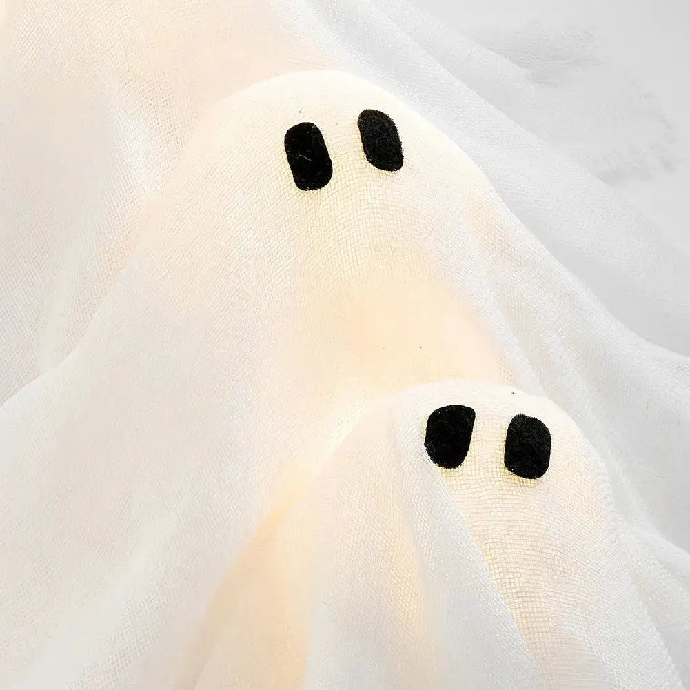 Glowing Halloween Ghost Wreath for Indoor Party Decoration