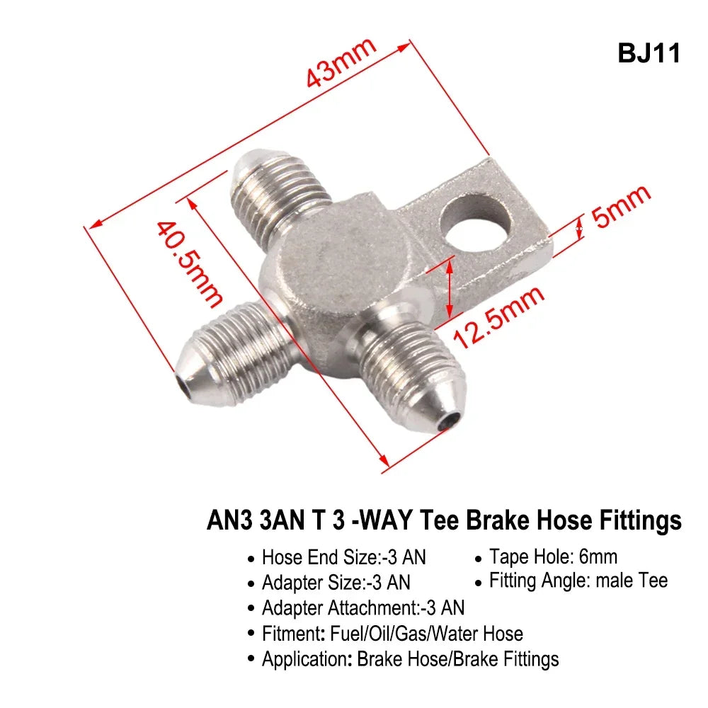 Stainless Steel Hydraulic Brake Banjo Fitting With AN3 M10x1 For Motorcycles by InterCyprus Trading Ltd