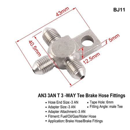 Stainless Steel Hydraulic Brake Banjo Fitting With AN3 M10x1 For Motorcycles by InterCyprus Trading Ltd