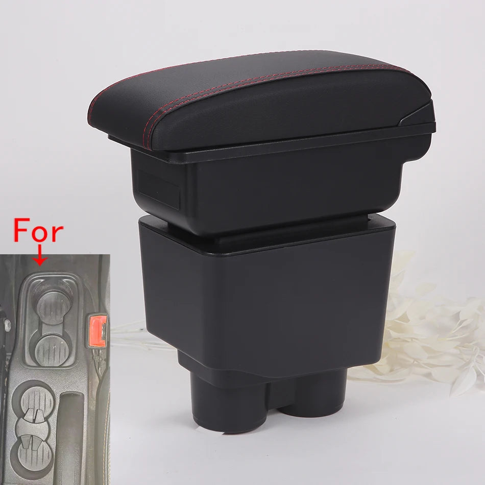 Armrest Storage Box With Leather Cover For Ford Figo Ka Plus