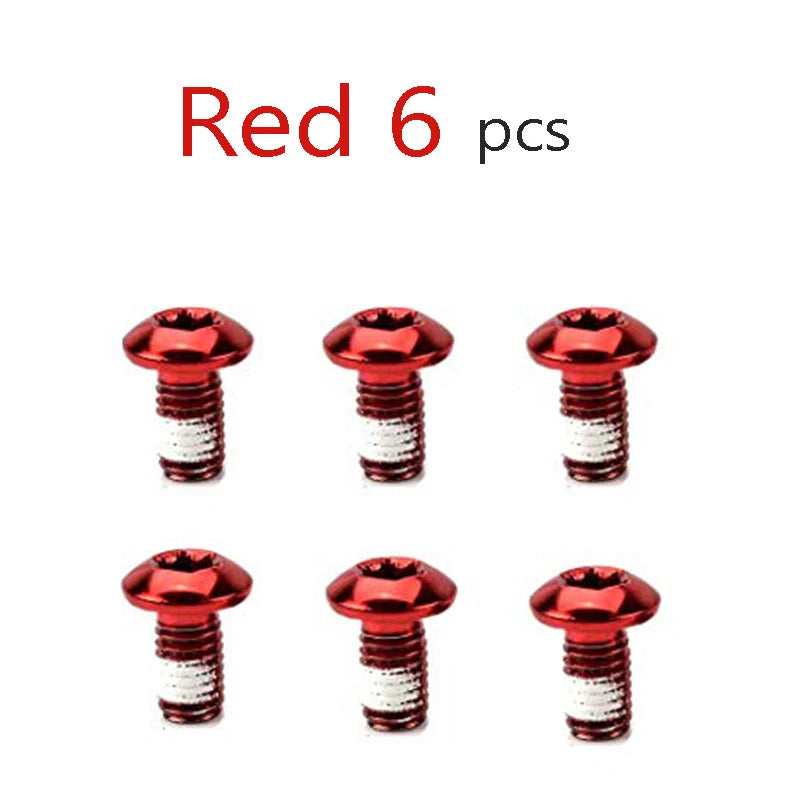 Bike Disc Brake Rotor Bolts &ndash; Durable Steel T25 M5x9 Secure Fit Red 6pcs