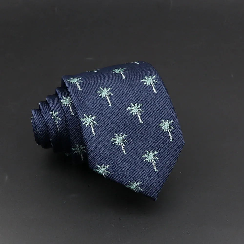 Cute Cartoon Floral Pattern Slim Tie for Men 6