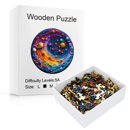 Unique Wooden Jigsaw Puzzle for Adults and Kids - Space Planet Earth with Beautiful Gift Packaging