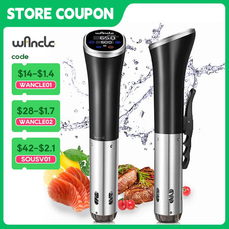 Wancle 1100W Sous Vide Cooker - Precision Immersion Circulator with IPX7 Waterproof LCD Display
