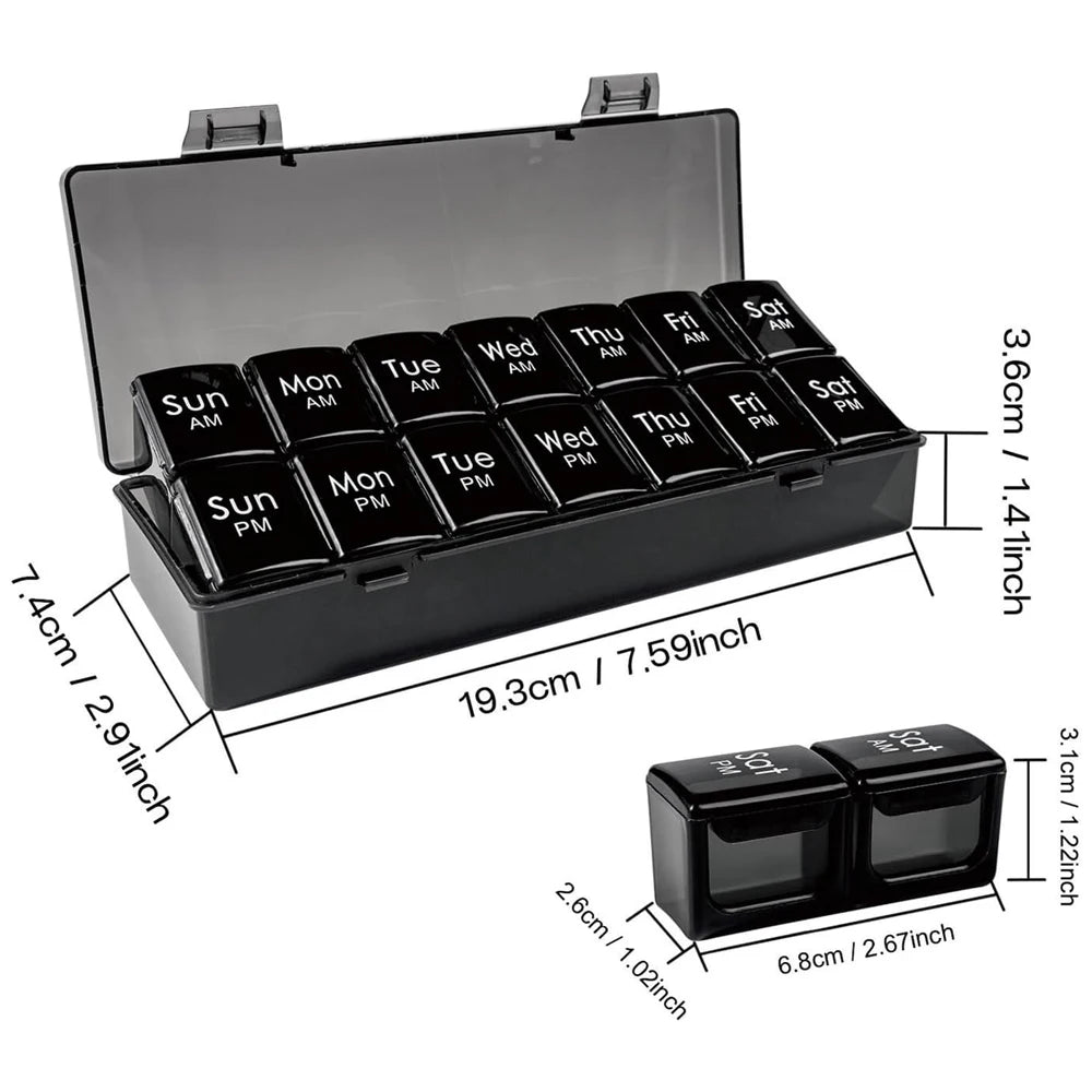 Weekly Pill Organizer &ndash; Convenient Push Button Design