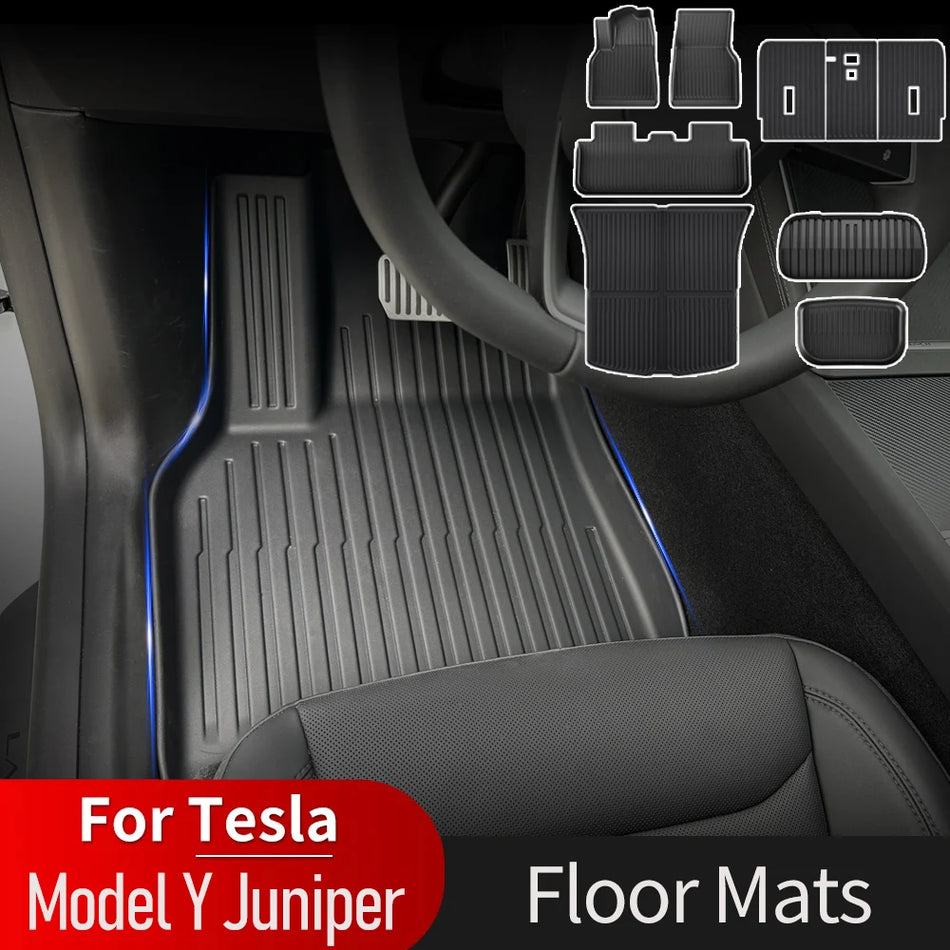 TPE Floor Mats Waterproof for Tesla Model Y Juniper 2025 2026