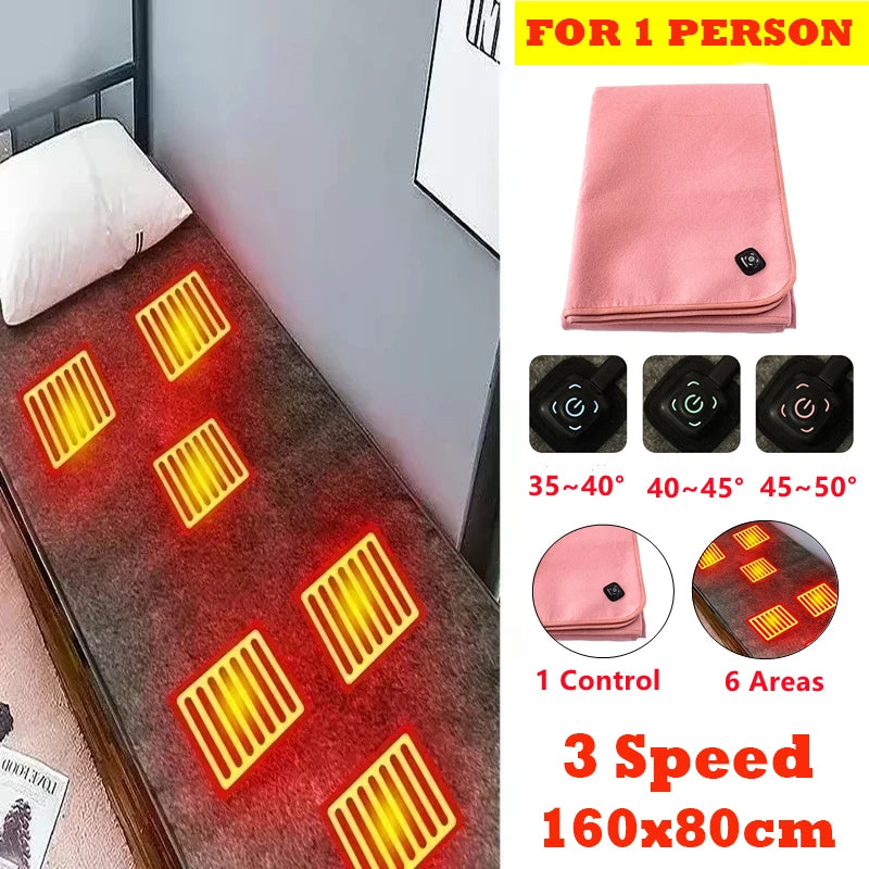 Electric Heating Blanket USB Car &ndash; Three Speed Thermostat 160 x 80cm