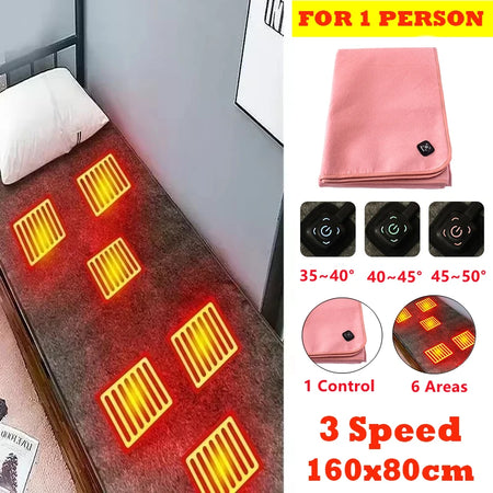 Electric Heating Blanket USB Car &ndash; Three Speed Thermostat 160 x 80cm