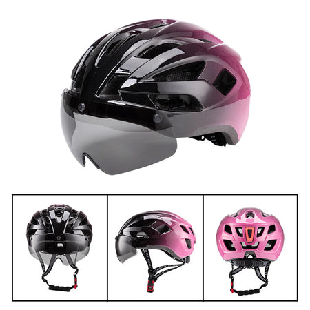 Bike Helmet With Magnetized Goggles &ndash; LED Tail Light