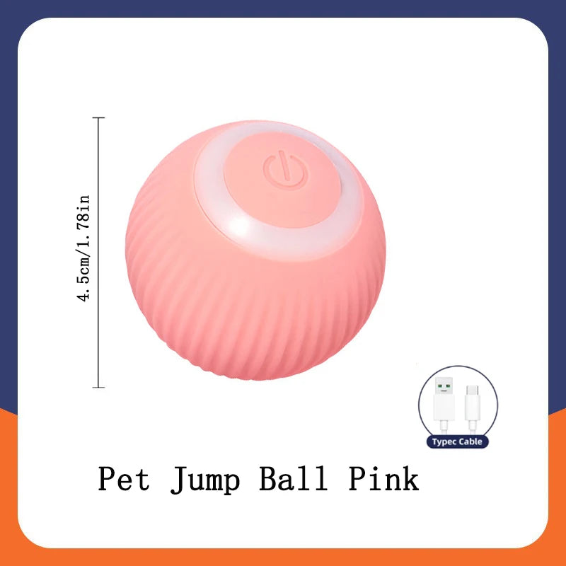 Interactive Smart Pet Ball - USB Rechargeable Electronic Toy for Puppies and Kittens - Birthday Gift for Dogs and Cats Pink A / CHINA