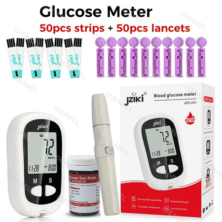 Blood Glucose Meter Glucometer &ndash; 50 Test Strips Included 1 Set