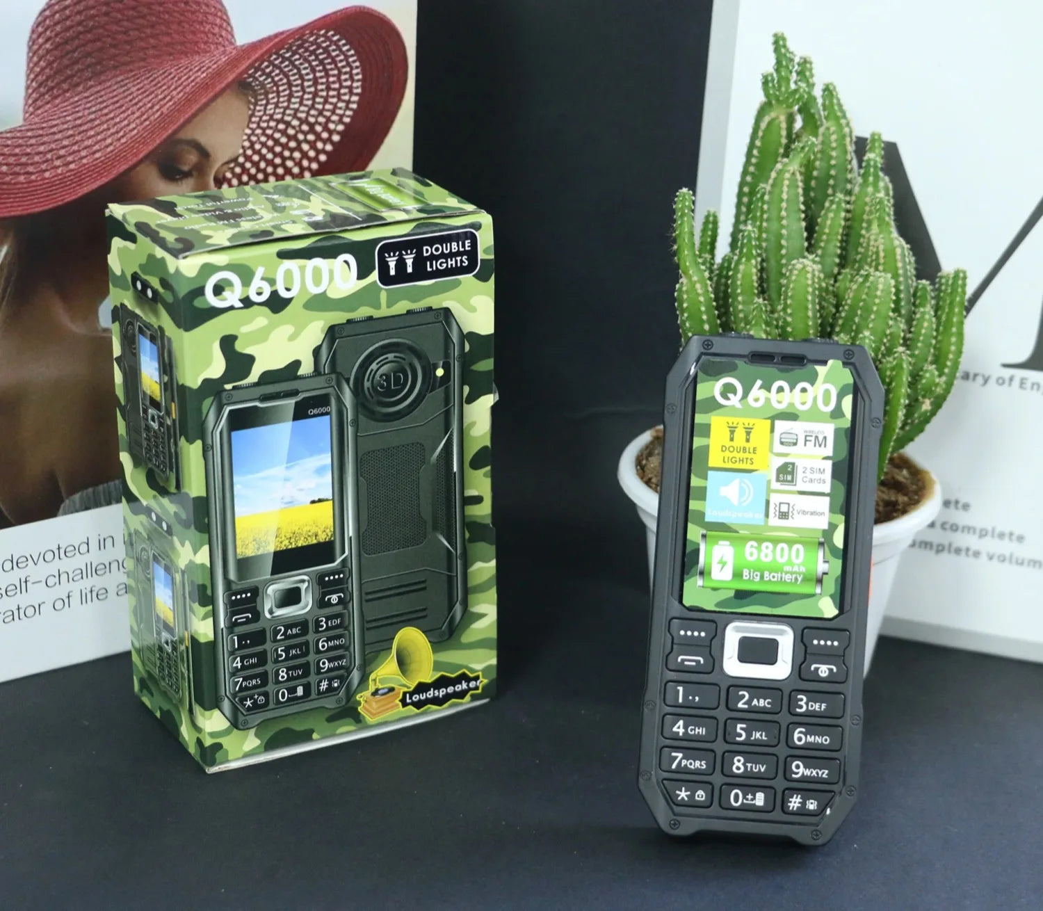 MAFAM Big Button Outdoor Mobile Phone &ndash; Long Battery Life Black / add 16G TF card