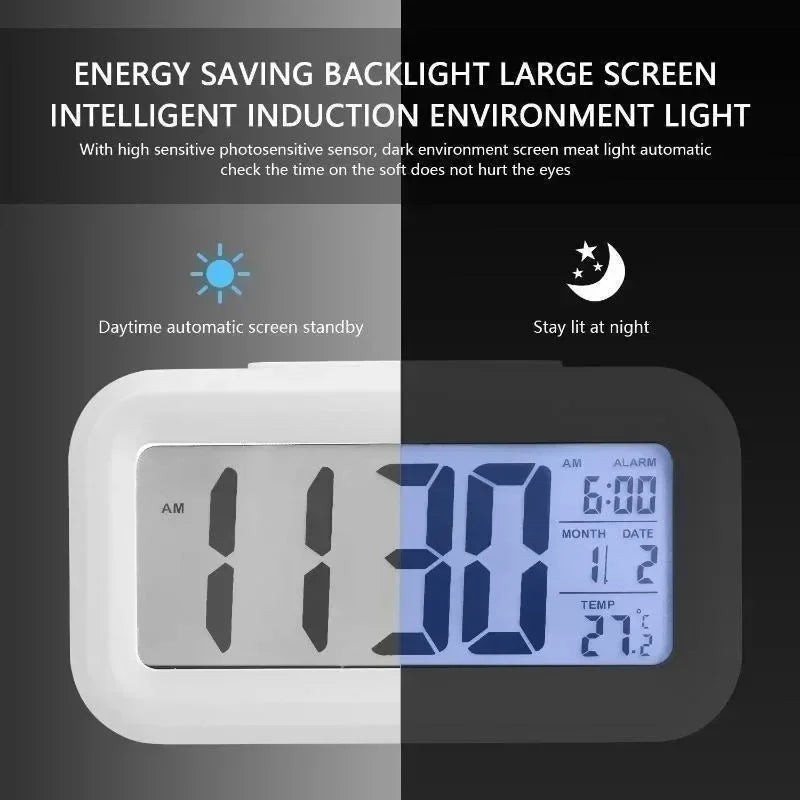 Multi-Function LED Digital Alarm Clock with Temperature and Date Display