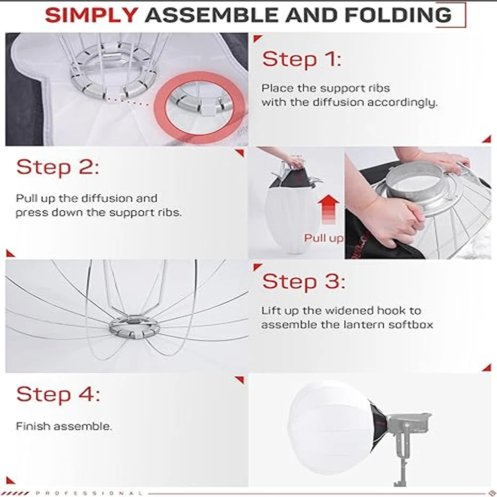 IFOOTAGE 65x65CM Lantern Softbox &ndash; One-Step Quick Setup