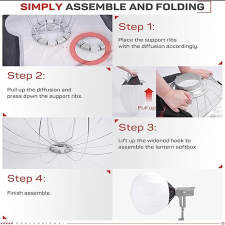 IFOOTAGE 65x65CM Lantern Softbox &ndash; One-Step Quick Setup
