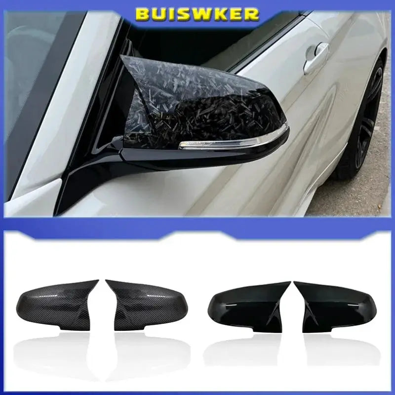 For BMW Series 1 2 3 4 X M 220i 328i 420i F20 F21 F22 F23 F30 F32 F33 F36 X1 2 pieces Rearview Mirror Cover Cap Carbon fiber by InterCyprus Trading Ltd