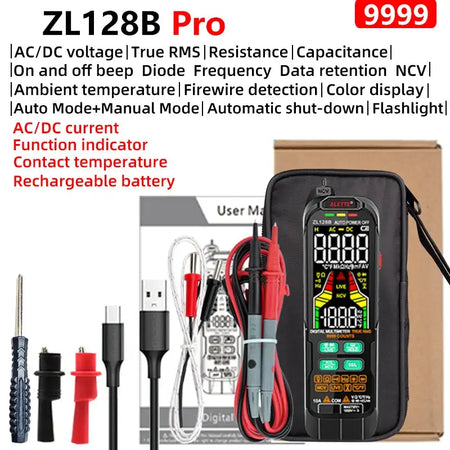 Professional Digital Multimeter 9999 TRMS LCD USB Tester ZL128B Pro