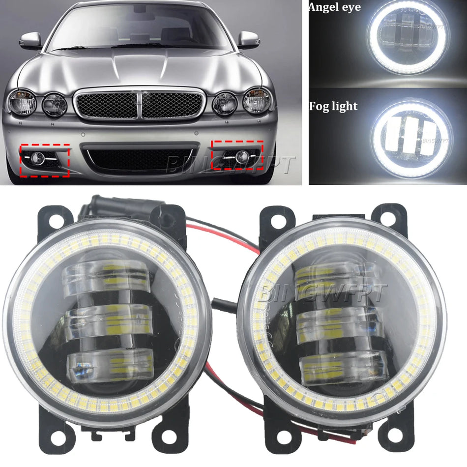Miglas lukturu komplekts ar LED spuldzēm un eņģeļa acs dienasgaismas lukturiem Jaguar X-Type CF1
