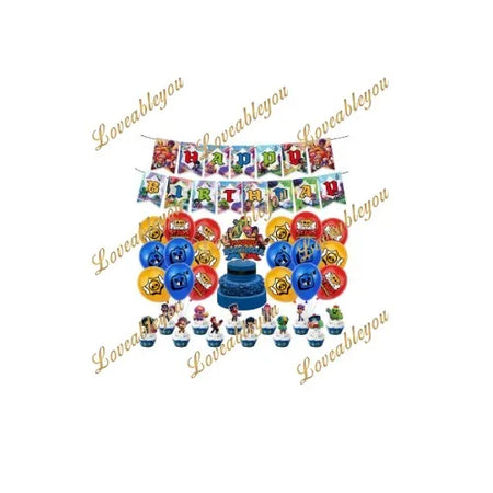 Game Mascot Birthday Party Decorations with Disposable Plates and Cups HY-A / As Pictures